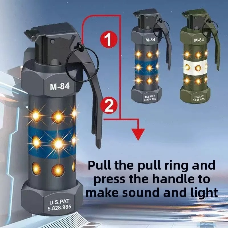Outdoor Lighting Nearby - 戦術的な M84 ダミー手榴弾モデル ストロボ LED サバイバルライト屋外キャンプ照明模造小道具軍事コスプレギア