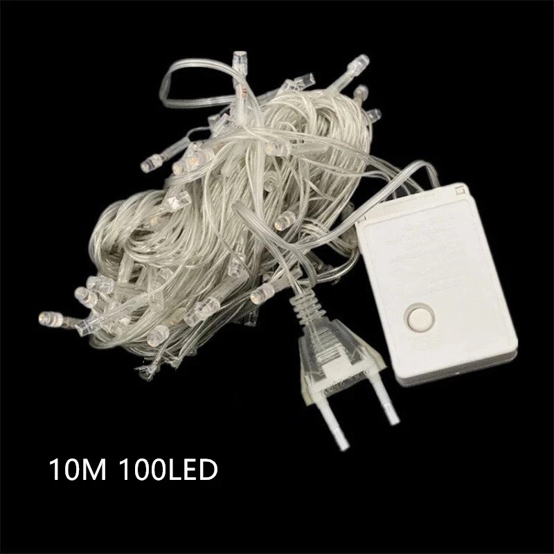Outdoor Lighting Xmas - 110V 220V 10M 100 LEDストリングガーランド クリスマスツリーチェーン