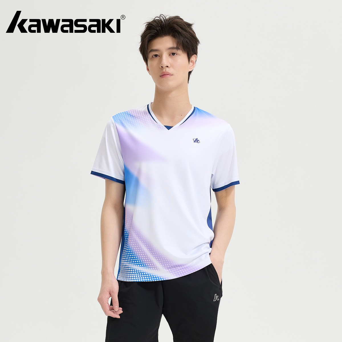 Outdoor Lighting Jersey - Kawasaki バドミントン半袖男性用通気性速乾性軽量ジャージ屋外ランニングトレーニングゲームチームシャツ