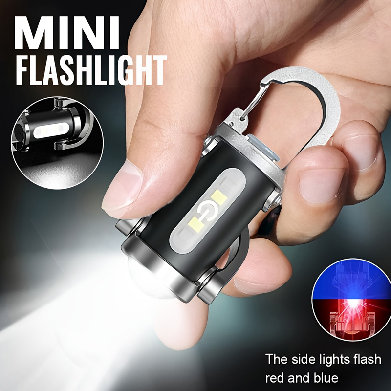 Outdoor Lighting Nearby - ミニキーホルダー懐中電灯充電式ポケット COB 作業灯屋外フック緊急警告灯キャンプウォーキングハイキング用