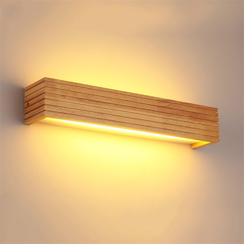 Outdoor Lighting Up And Down - 和風オーク無垢材ledウォールライト,ベッドルーム,バスルーム,家庭用ランプ