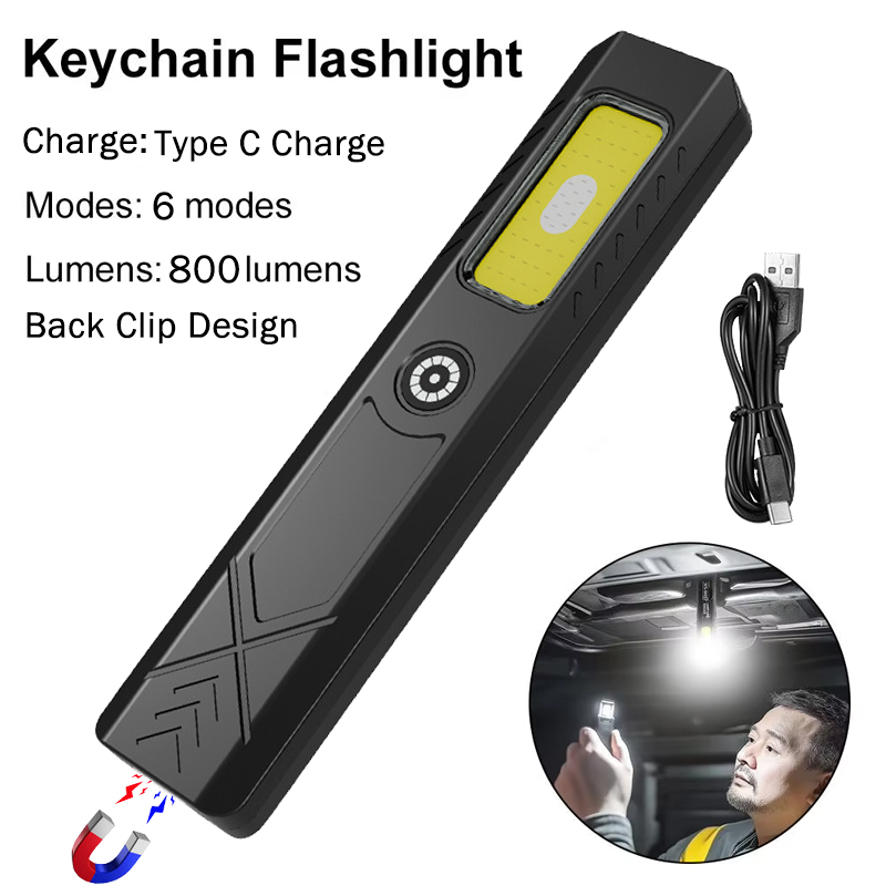 Led Flood Light - LEDハットクリップ懐中電灯 USB-C充電式 800LM明るいトーチライト-マグネット付き、ポータブルミニフラッドワークライト/ポケットランタン