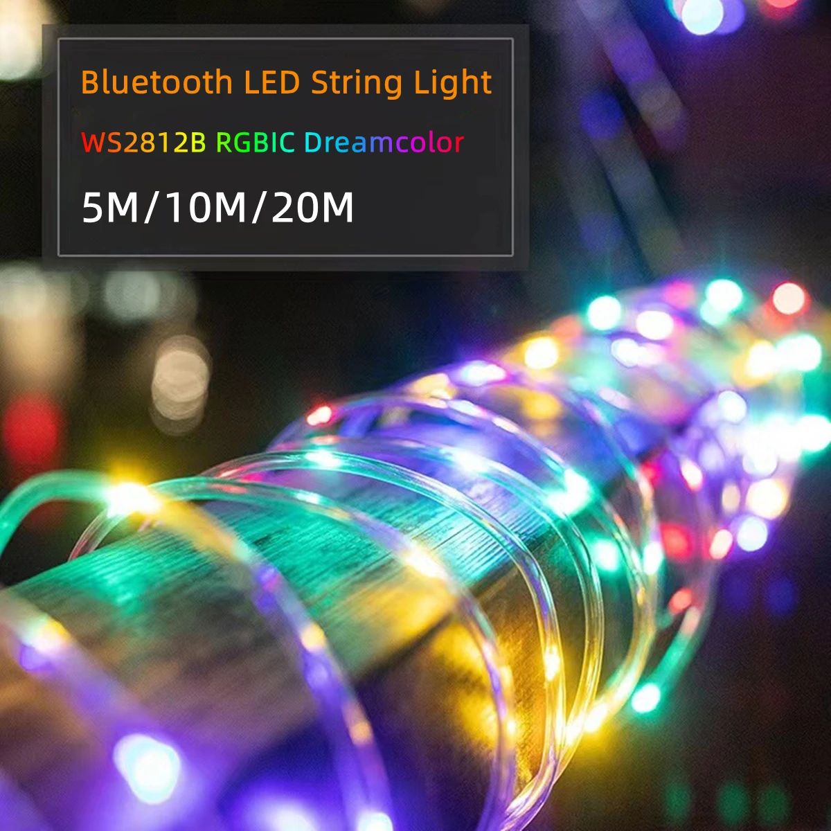 Outdoor Lighting Xmas - 屋外中庭フェンス窓装飾ライトストリングUSB 5V RGB IC WS2812B 5M-20M