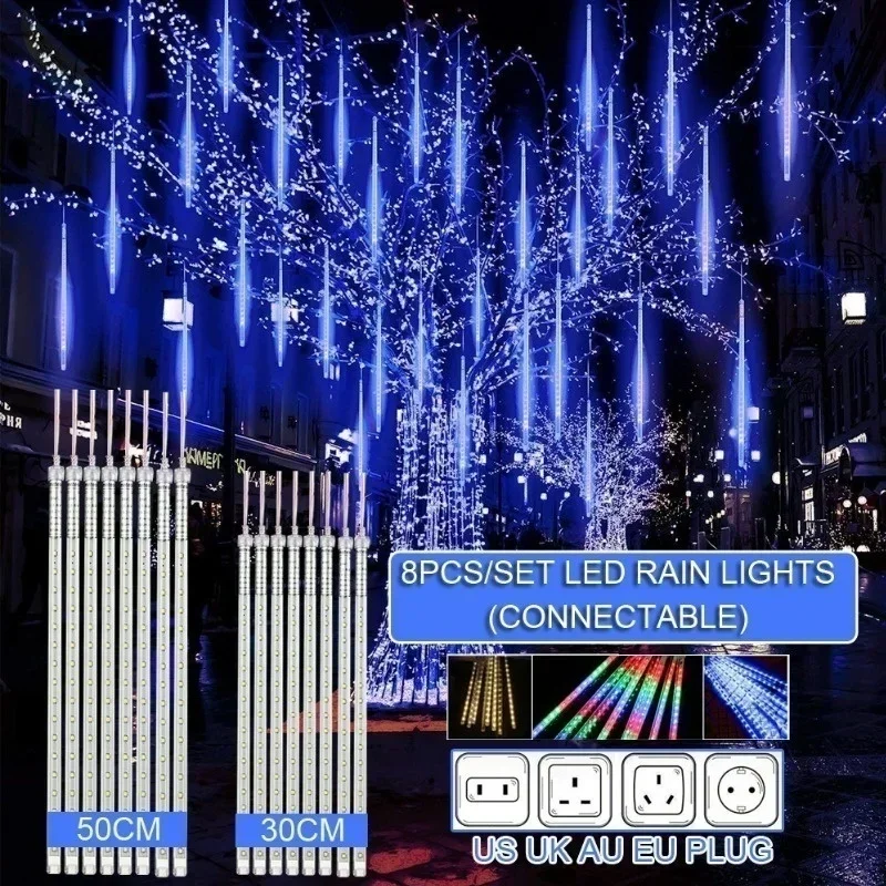 Outdoor Lighting Xmas - 30 センチメートル/50 センチメートル防水流星雨雨 8 チューブ LED