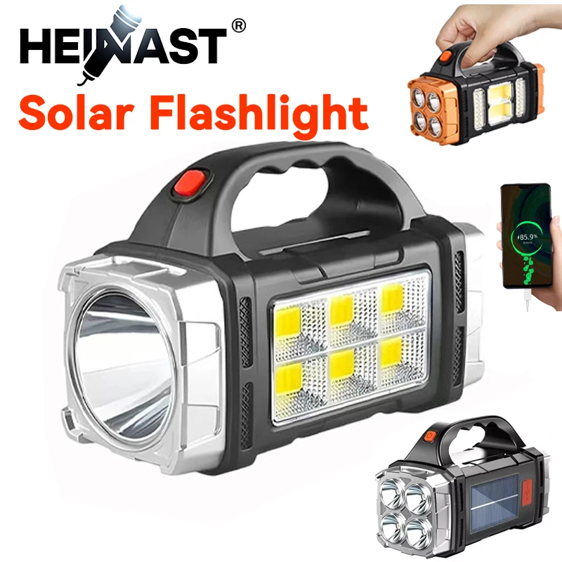 Led Flood Light - 強力なハンドヘルド懐中電灯 USB 充電式トーチ超高輝度ソーラー COB 投光器屋外ポータブル緊急キャンプランプ