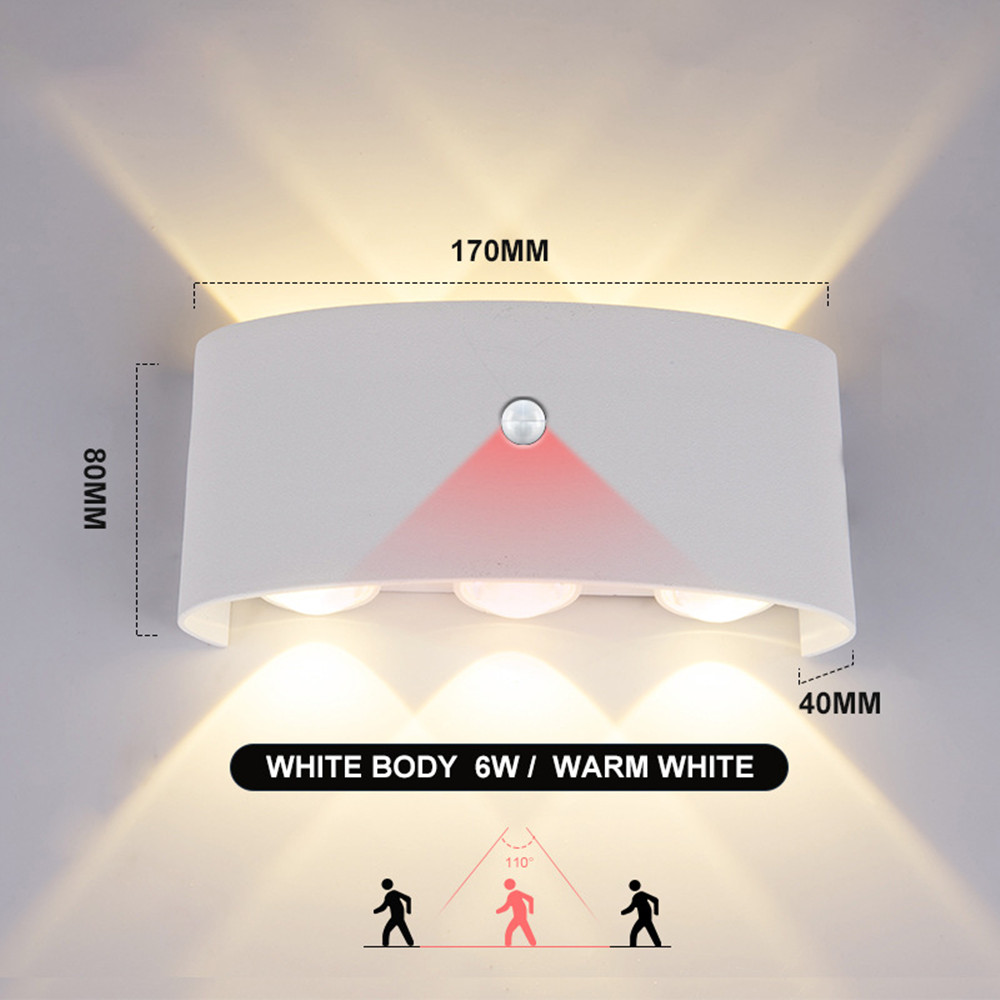 Outdoor Lighting Up And Down - Pirモーションセンサー付きウォールライト,屋外照明,庭,リビングルーム,ベッドルーム,装飾,AC85-265V