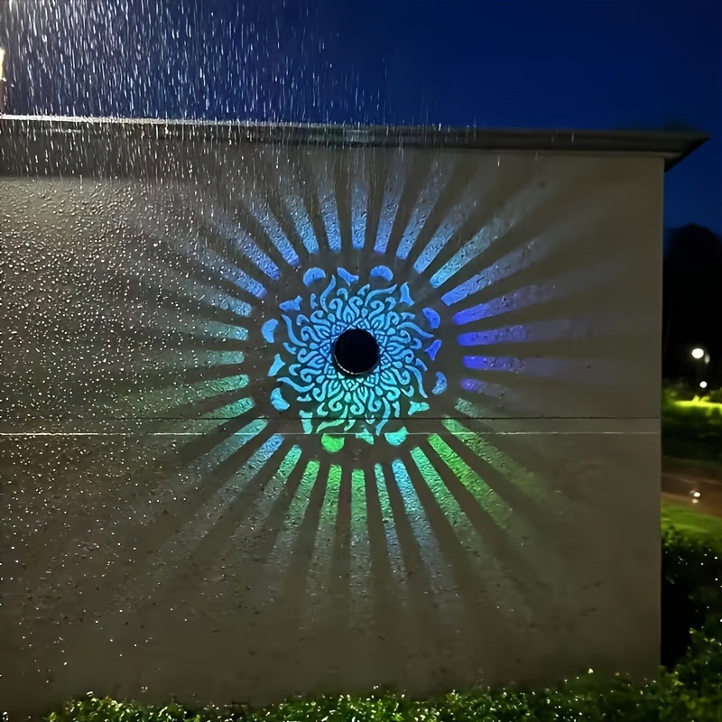 Outdoor Lighting Yard Decoration - ソーラーLEDウォールライトマンダラプロジェクションランタン防水屋外中庭装飾ランプソーラーハンギングランタンガーデン用