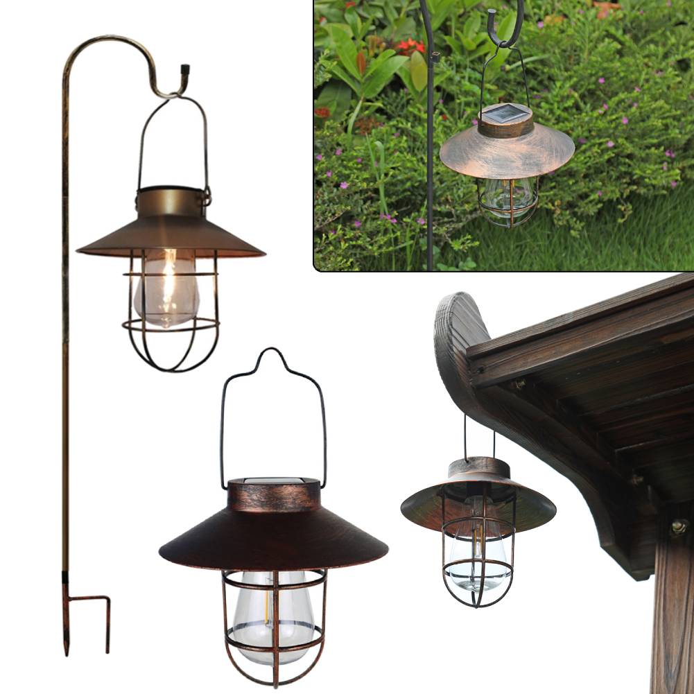 Outdoor Lighting Up And Down - レトロなソーラーキャンプランタン,防水,ヴィンテージ,屋外吊り下げテント,庭用LEDシャンデリア