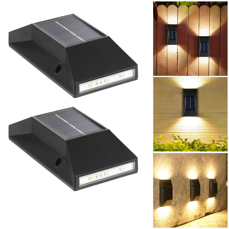 Outdoor Lighting Up And Down - 6LEDアップ/ダウン照明屋外ガーデン装飾照明ソーラーウォールランプ防水ライト、庭のフェンス用