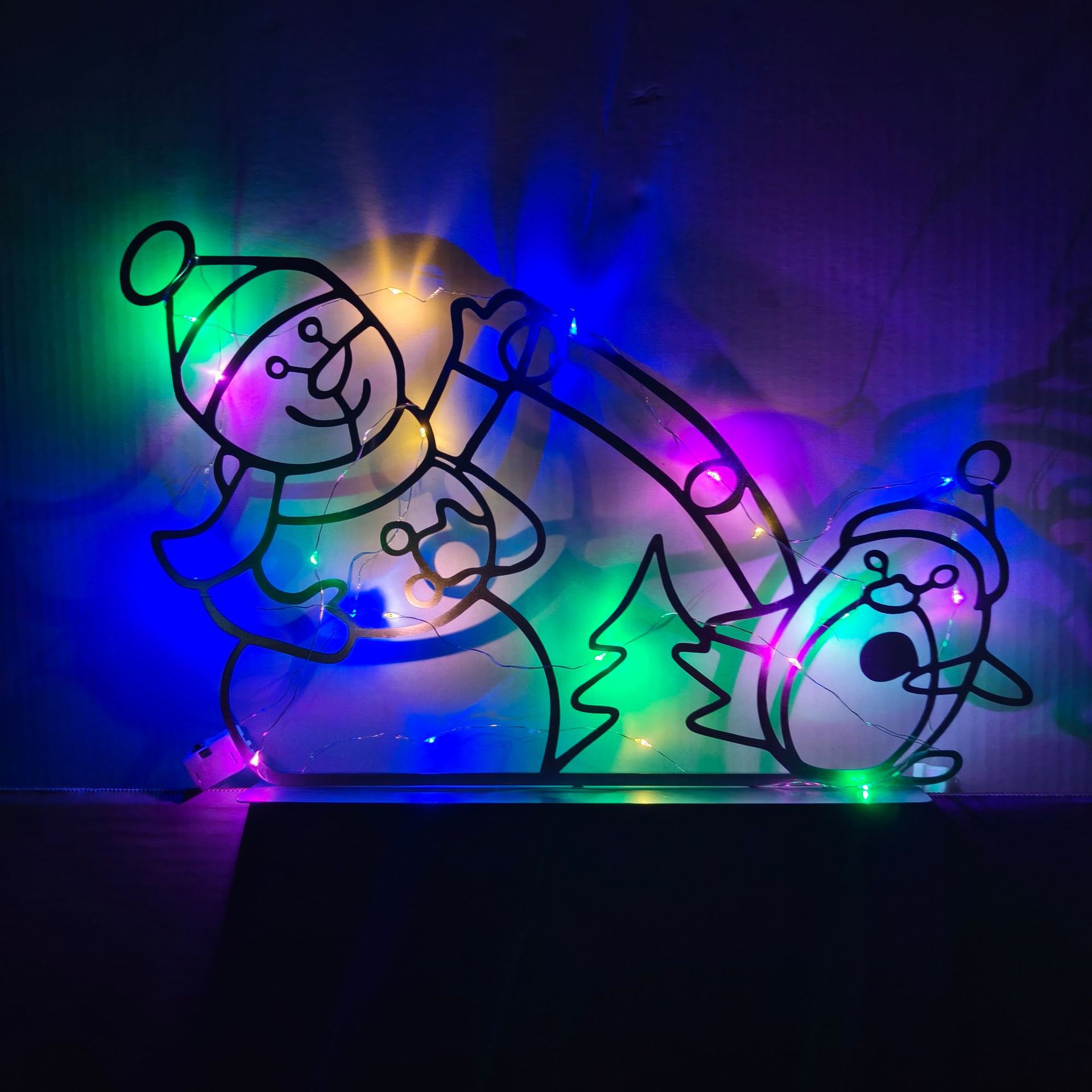 アニメーションスノーボールライトLEDグリッター雪だるまクリ - Outdoor Lighting Xmas のレビューと価格