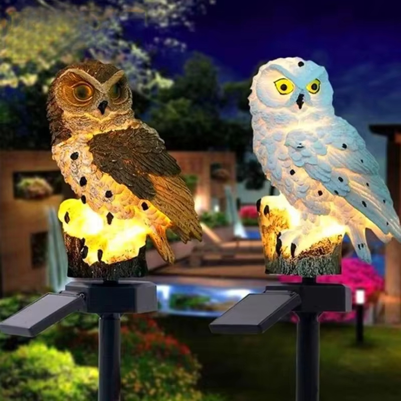 ソーラーフクロウガーデンステークライト 防水樹脂製フクロウフ - Outdoor Lighting Yard Decoration のレビューと価格