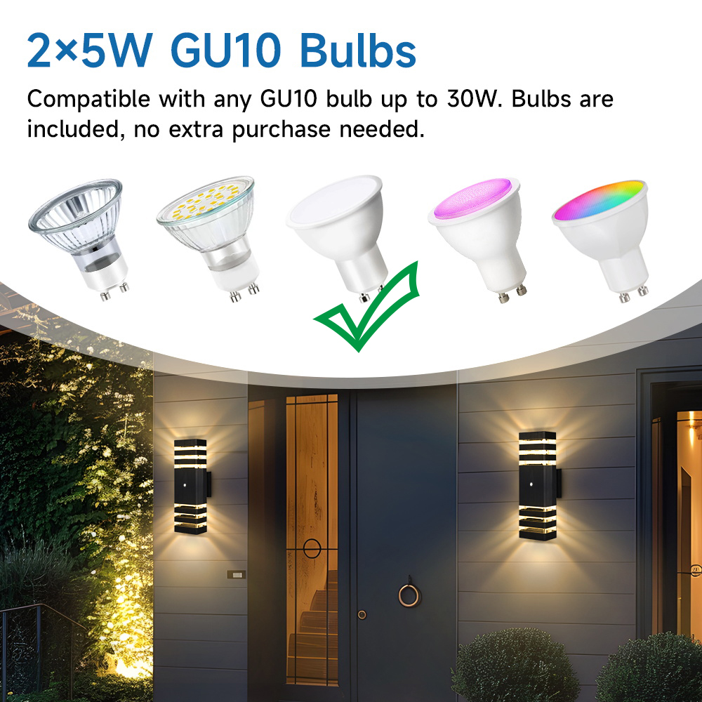 センサーライト屋外壁ランプ GU10 壁装飾ライト屋内防水モ - Outdoor Lighting Up And Down のレビューと価格