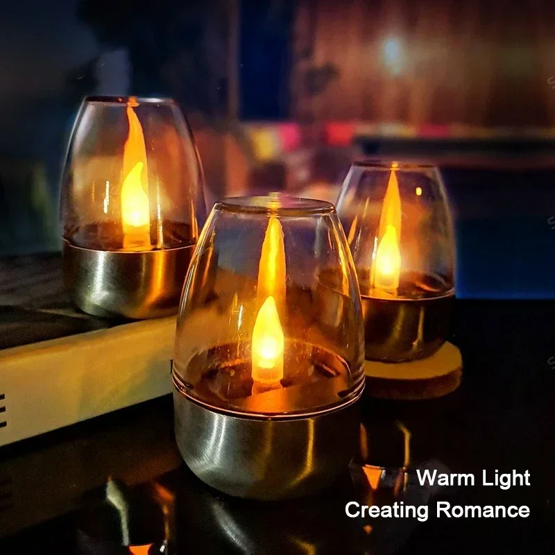 LED ソーラーキャンドルライトフレームレス充電式ナイトライ - Outdoor Lighting Transformer のレビューと価格