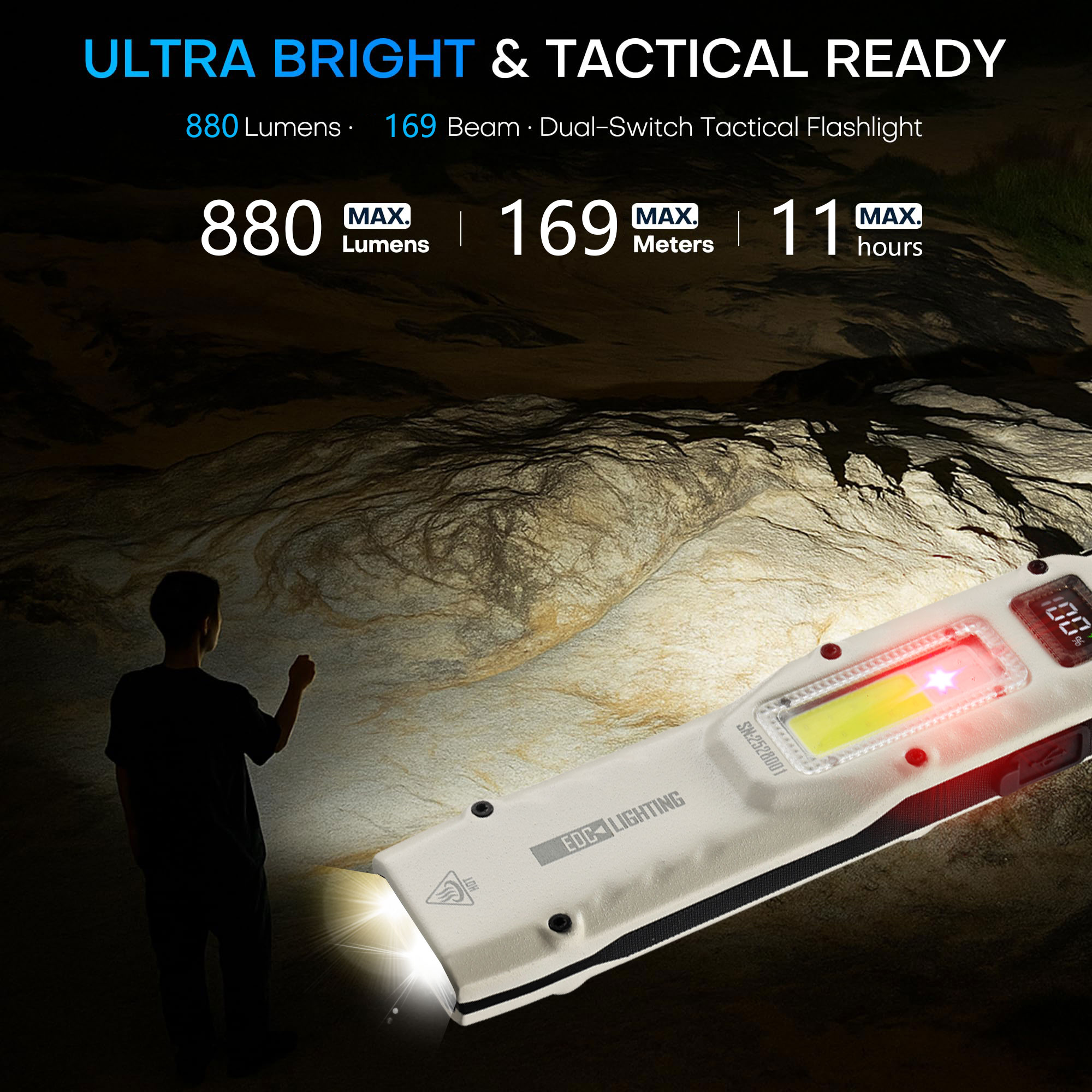ポータブル880LM YEMAO M28超薄型タクティカルワ - Outdoor Lighting Nearby のレビューと価格