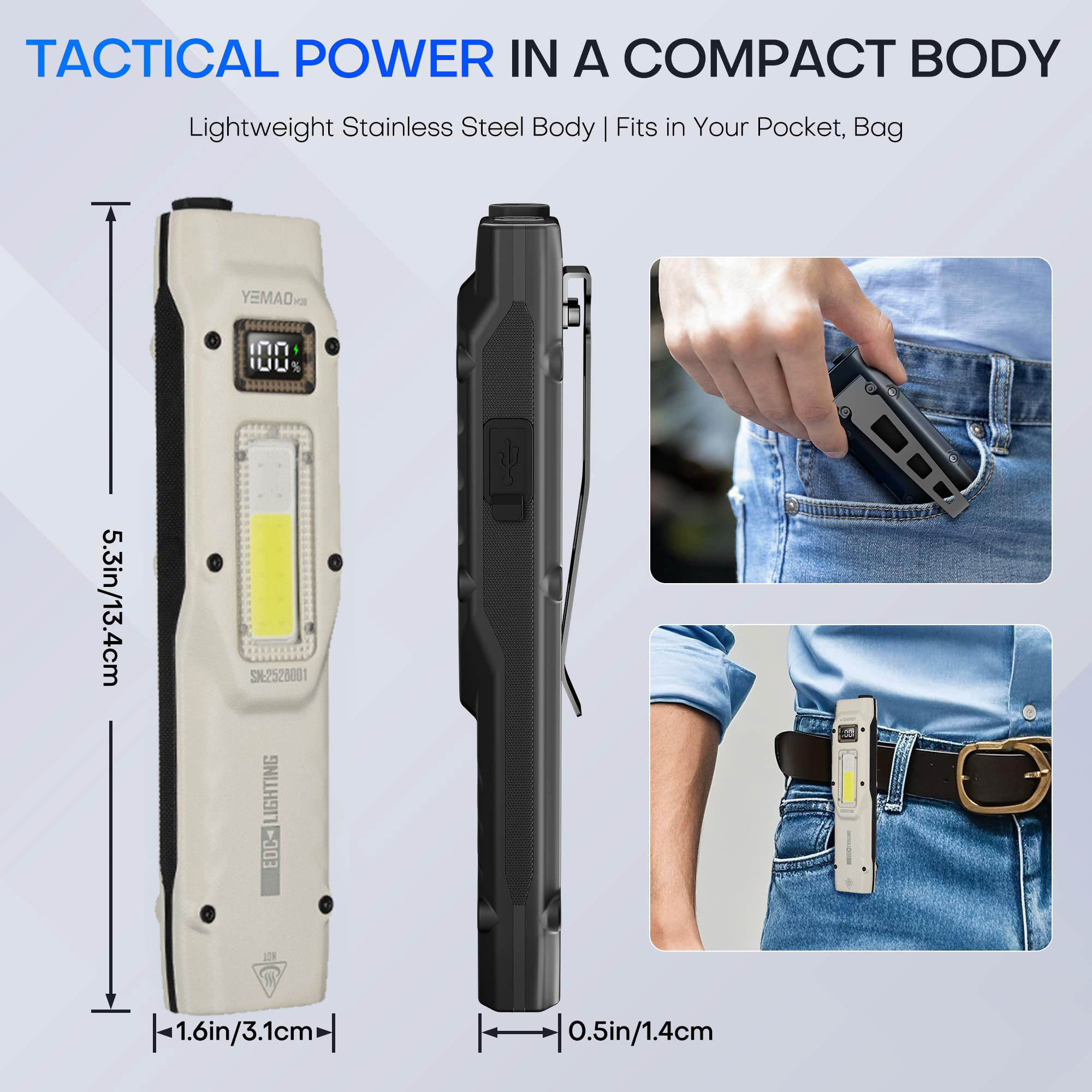 ポータブル880LM YEMAO M28超薄型タクティカルワ - Outdoor Lighting Nearby のレビューと価格