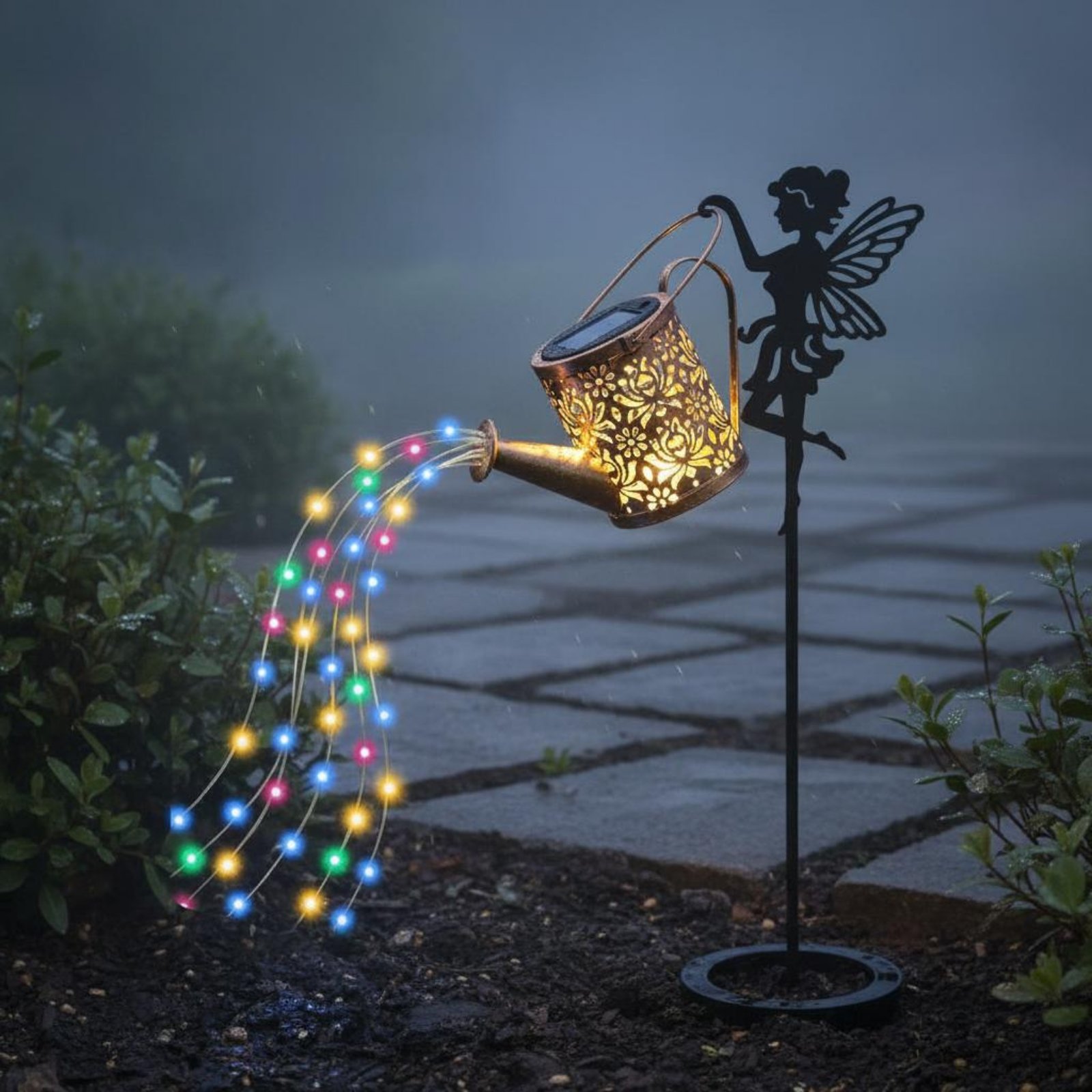 ソーラーフェアリーじょうろライト装飾投影フェアリーじょうろラ - Outdoor Lighting Yard Decoration のレビューと価格