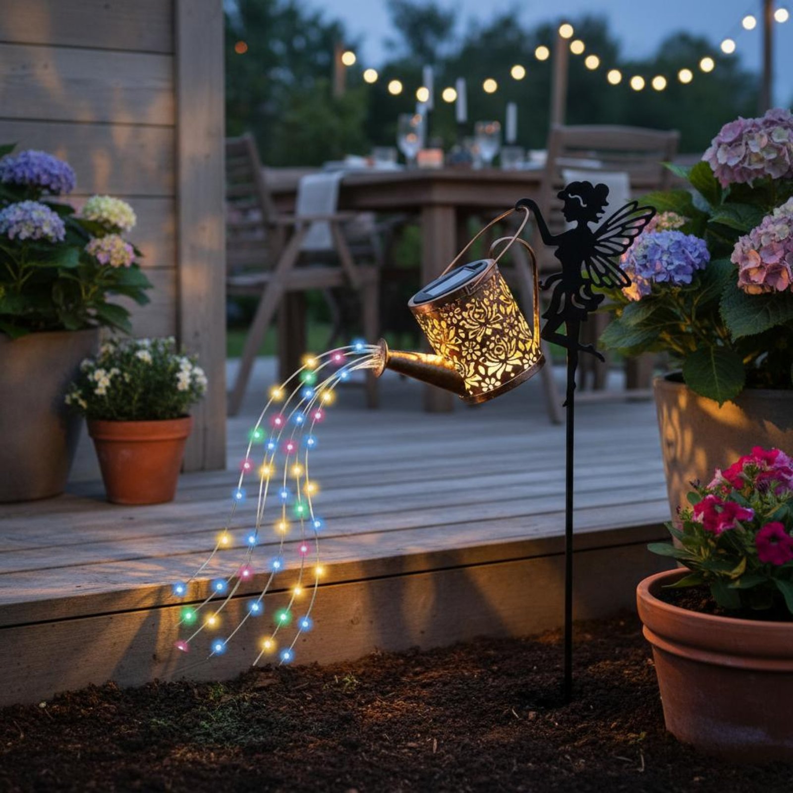 ソーラーフェアリーじょうろライト装飾投影フェアリーじょうろラ - Outdoor Lighting Yard Decoration のレビューと価格