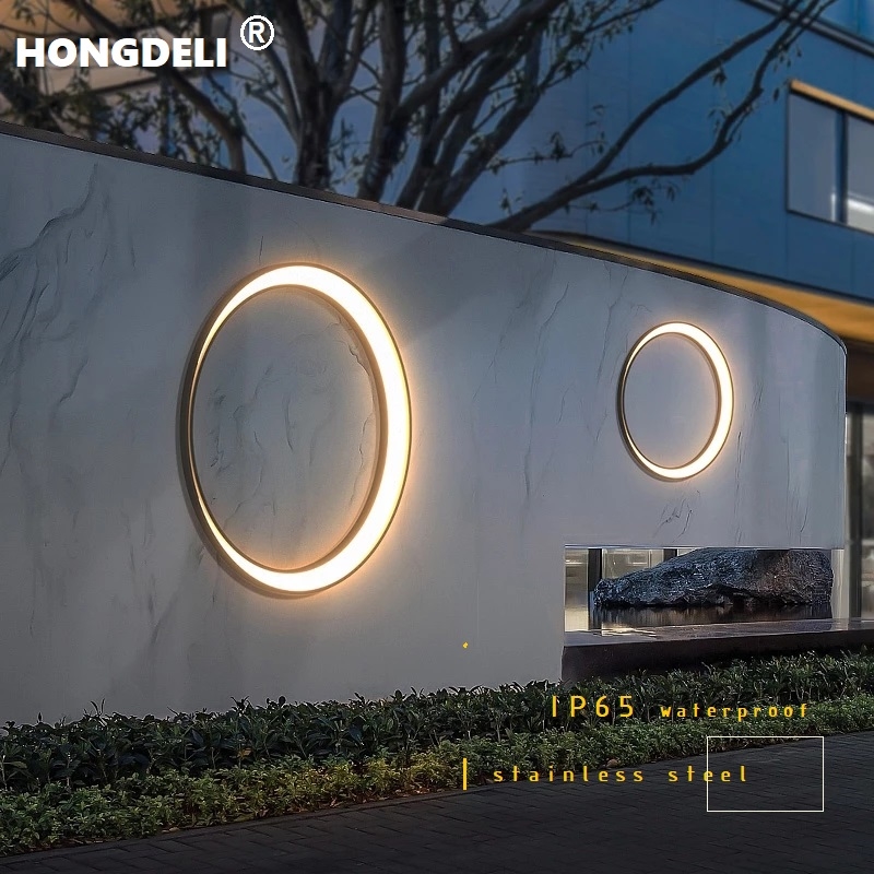 モダンな屋外パティオライト月型IP65防水ステンレス鋼製丸型 - Outdoor Lighting Up And Down のレビューと価格