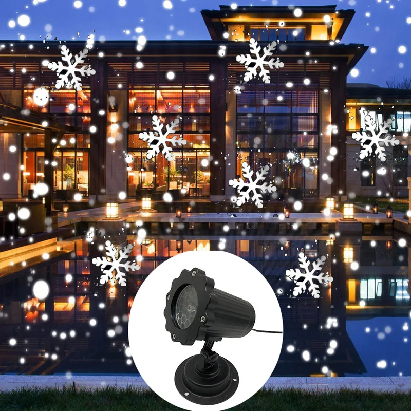 クリスマススノーフレークレーザーライト降雪プロジェクターIP - Outdoor Lighting Xmas のレビューと価格