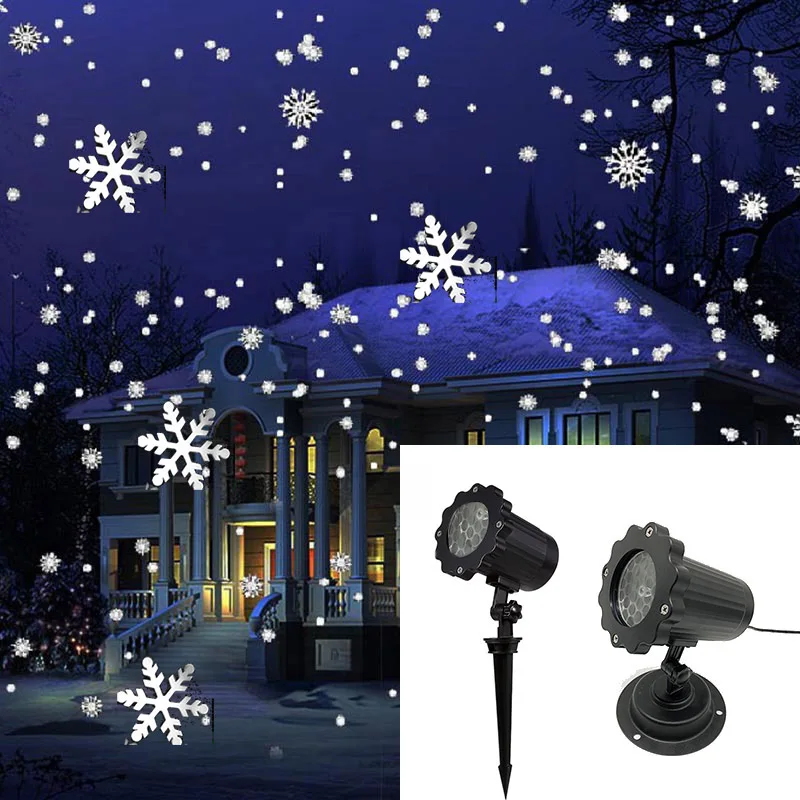 クリスマススノーフレークレーザーライト降雪プロジェクターIP - Outdoor Lighting Xmas のレビューと価格