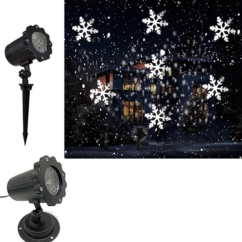 クリスマススノーフレークレーザーライト降雪プロジェクターIP - Outdoor Lighting Xmas のレビューと価格