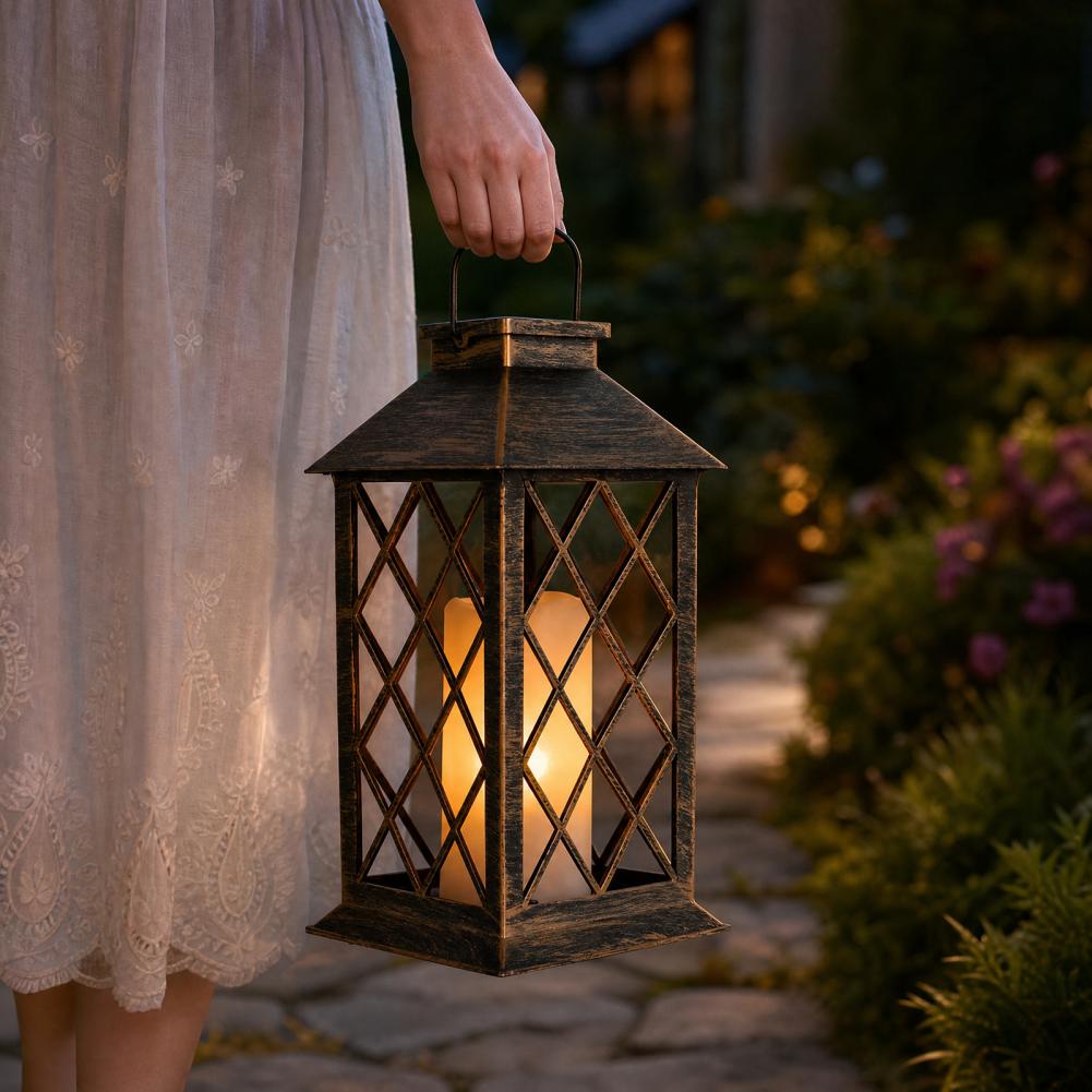 レトロソーラーランタン、屋外ソーラーキャンドルランタン、吊り - Outdoor Lighting Yard Decoration のレビューと価格