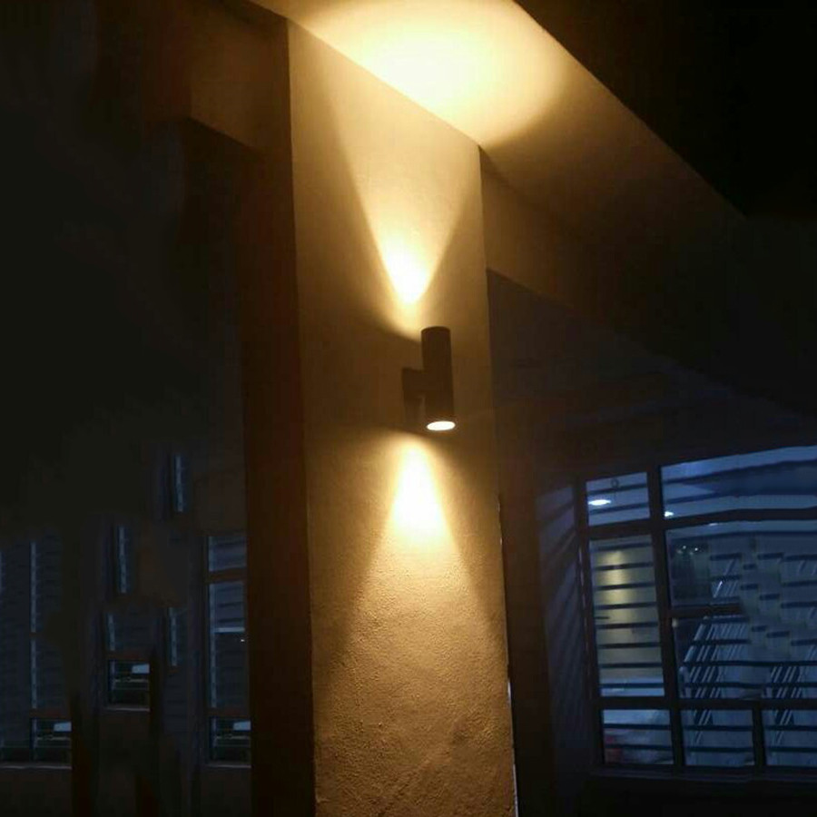 LEDポーチウォールライト上下防水18W 24Wシリンダー型 - Outdoor Lighting Up And Down のレビューと価格