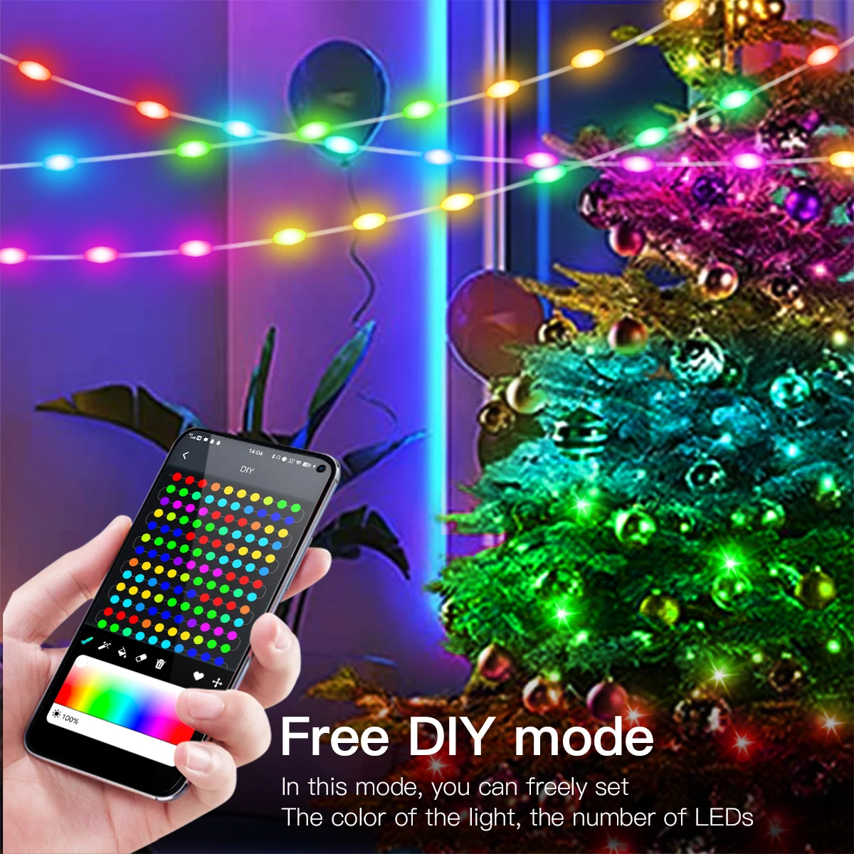 屋外中庭フェンス窓装飾ライトストリングUSB 5V RGB  - Outdoor Lighting Xmas のレビューと価格