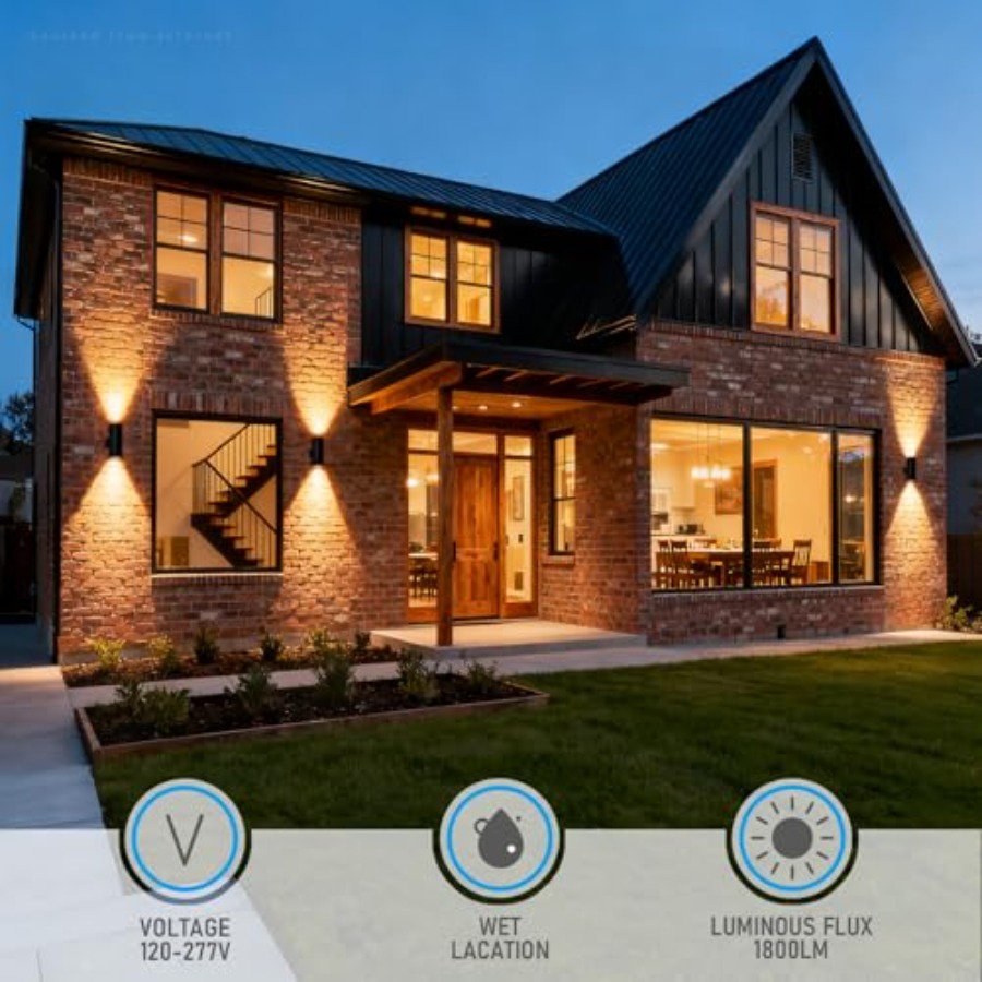 3000K LEDシリンダーアップダウンウォールライト屋外用 - Outdoor Lighting Up And Down のレビューと価格