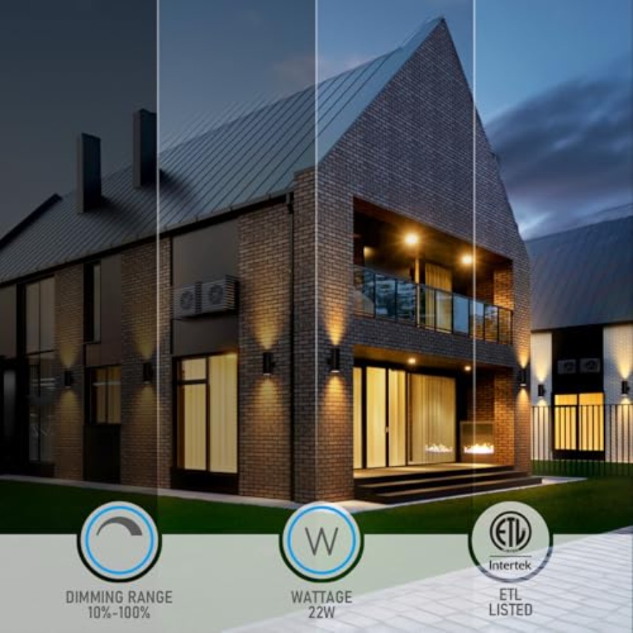 3000K LEDシリンダーアップダウンウォールライト屋外用 - Outdoor Lighting Up And Down のレビューと価格