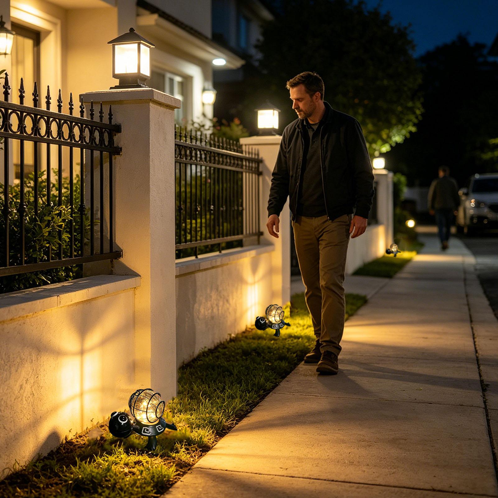 カメ型ソーラーライト 屋外ガーデン 防水装飾ライト フィギュ - Outdoor Lighting Yard Decoration のレビューと価格
