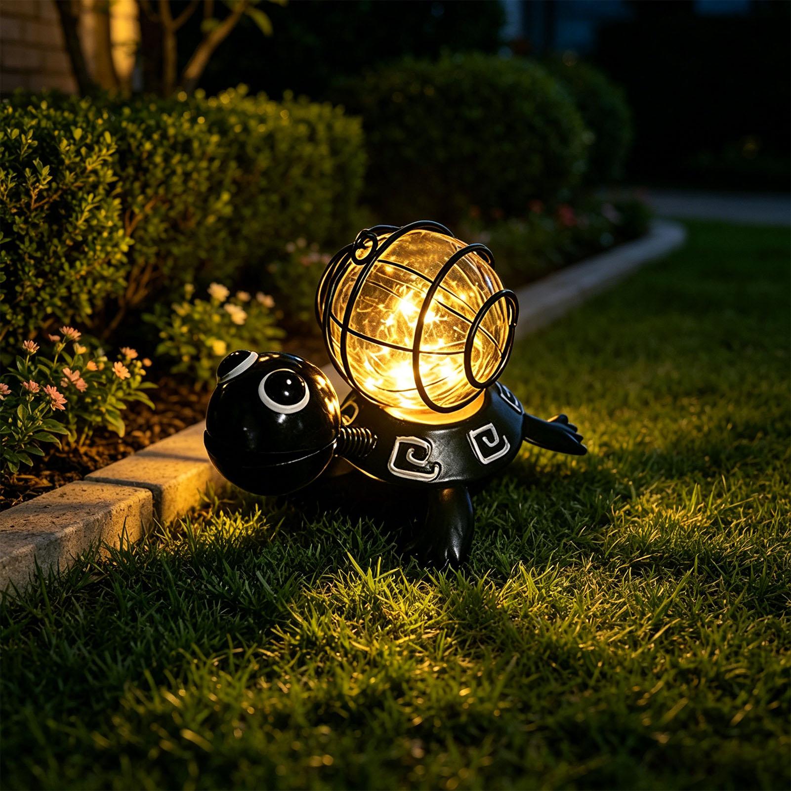 カメ型ソーラーライト 屋外ガーデン 防水装飾ライト フィギュ - Outdoor Lighting Yard Decoration のレビューと価格