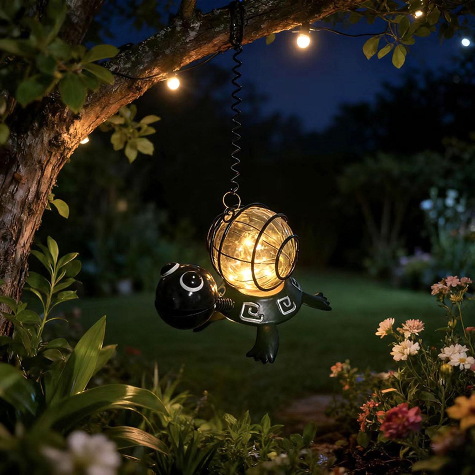 カメ型ソーラーライト 屋外ガーデン 防水メタルカメ型装飾ライ - Outdoor Lighting Yard Decoration のレビューと価格
