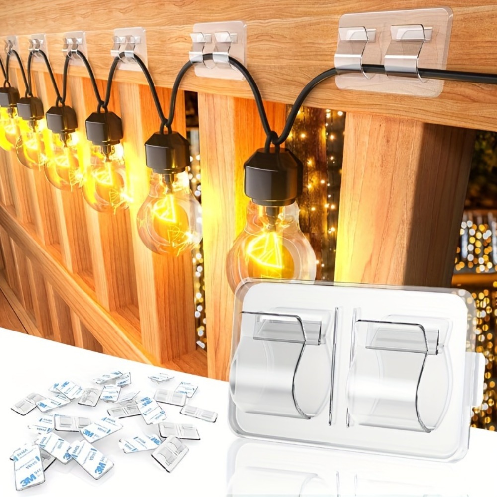 屋外ストリングライト用の粘着フック,透明なクリップ,耐久性, - Outdoor Lighting Xmas のレビューと価格