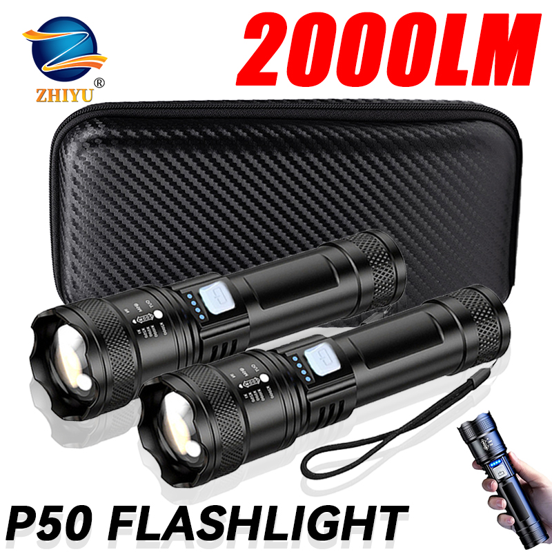 戦術的な LED 懐中電灯 2000LM USB 充電式防水 - Outdoor Lighting Nearby のレビューと価格