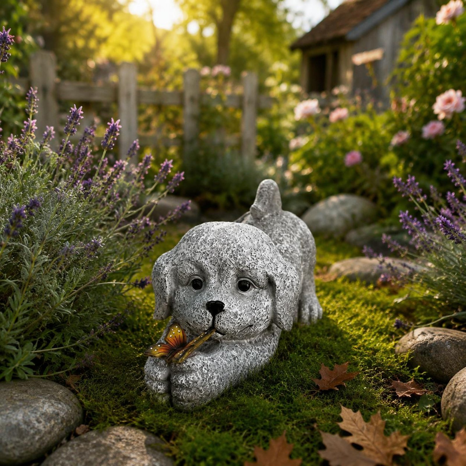 ソーラー犬像樹脂工芸品ソーラー犬ライト屋外装飾省エネ庭用配線 - Outdoor Lighting Yard Decoration のレビューと価格