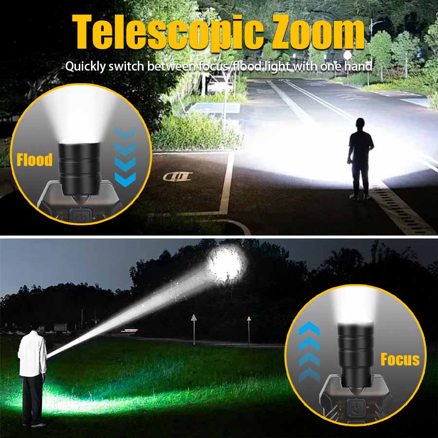 充電式強力EDC懐中電灯、ズーム可能なポータブル投光器、テー - Led Flood Light のレビューと価格