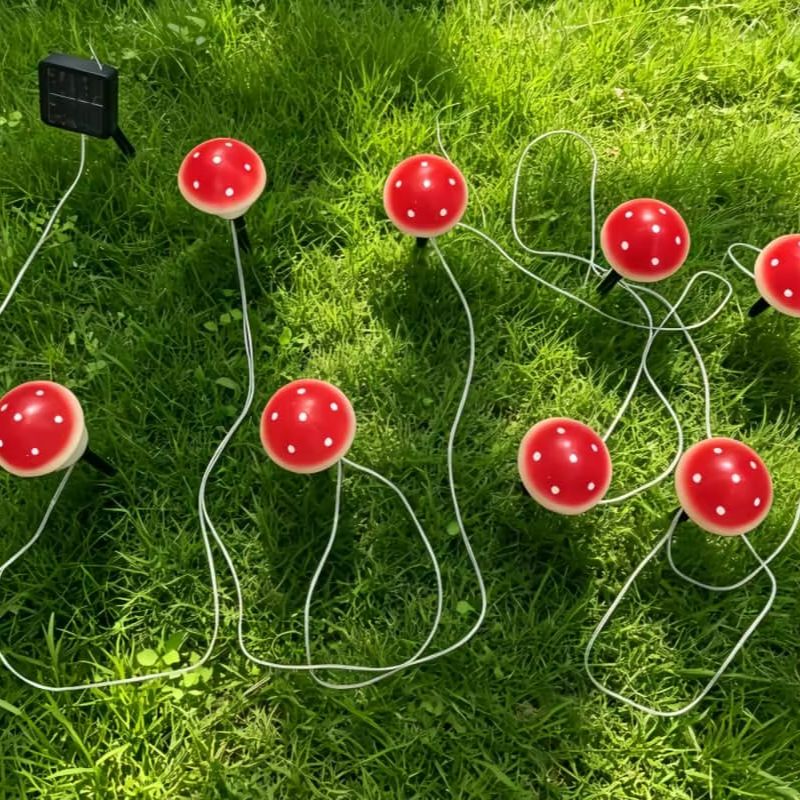 ソーラーマッシュルームストリングライト 防水屋外ステークライ - Outdoor Lighting Yard Decoration のレビューと価格