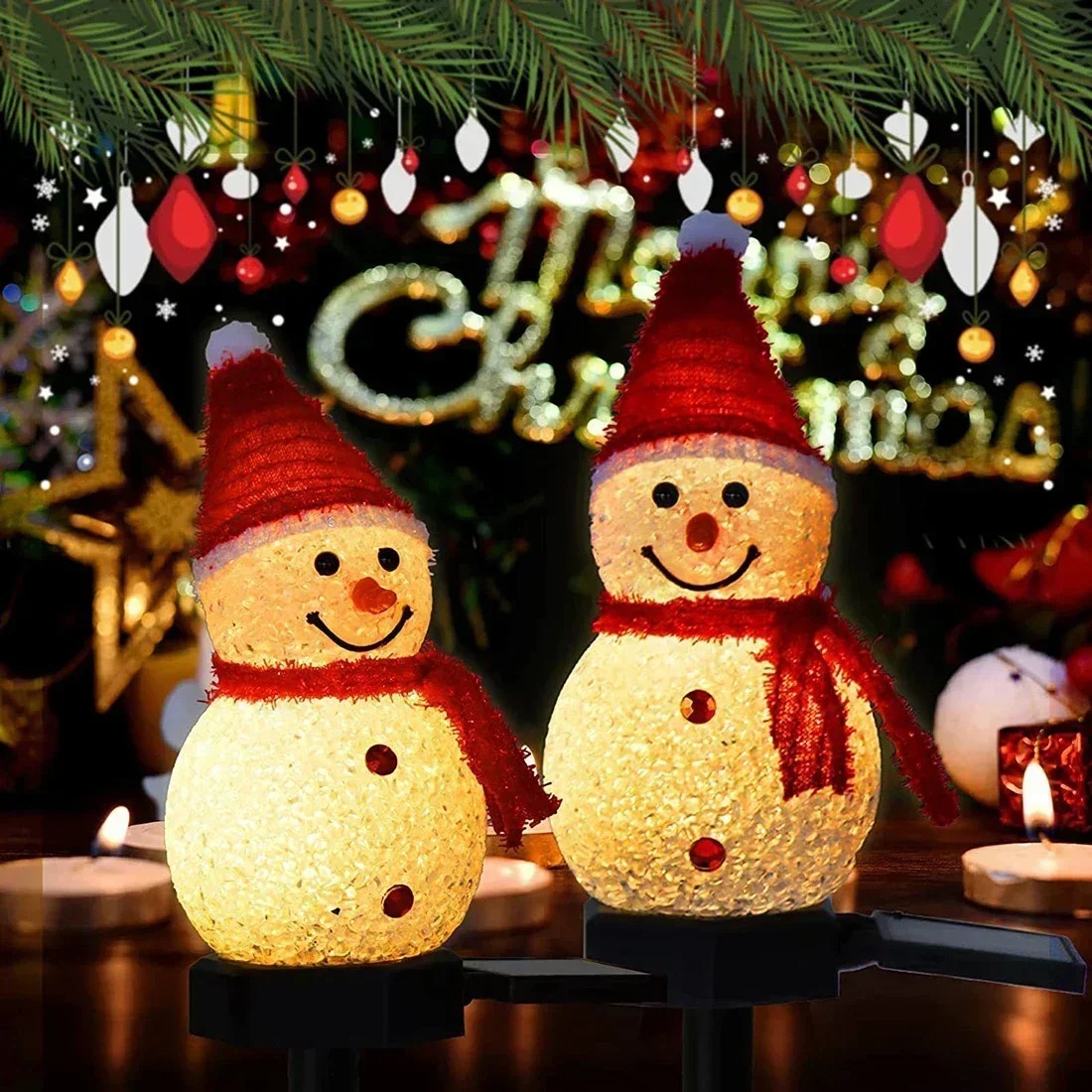 クリスマス雪だるまソーラーガーデンライト LED 防水屋外庭 - Outdoor Lighting Yard Decoration のレビューと価格