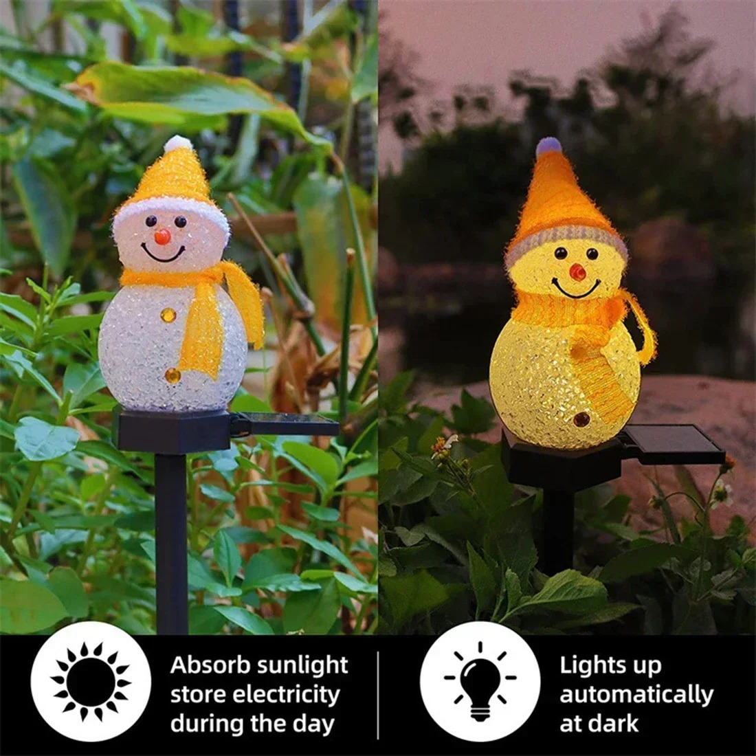 クリスマス雪だるまソーラーガーデンライト LED 防水屋外庭 - Outdoor Lighting Yard Decoration のレビューと価格