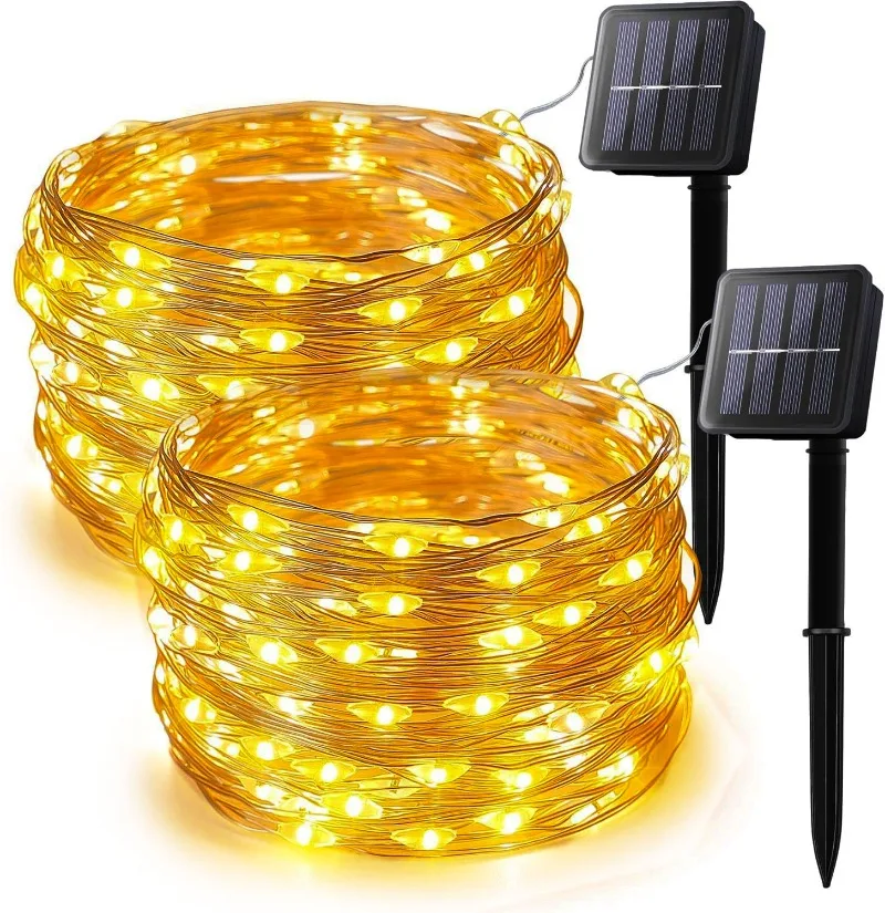 防水屋外ソーラーストリングライト,銅線クリスマスライト,パテ - Outdoor Lighting Xmas のレビューと価格